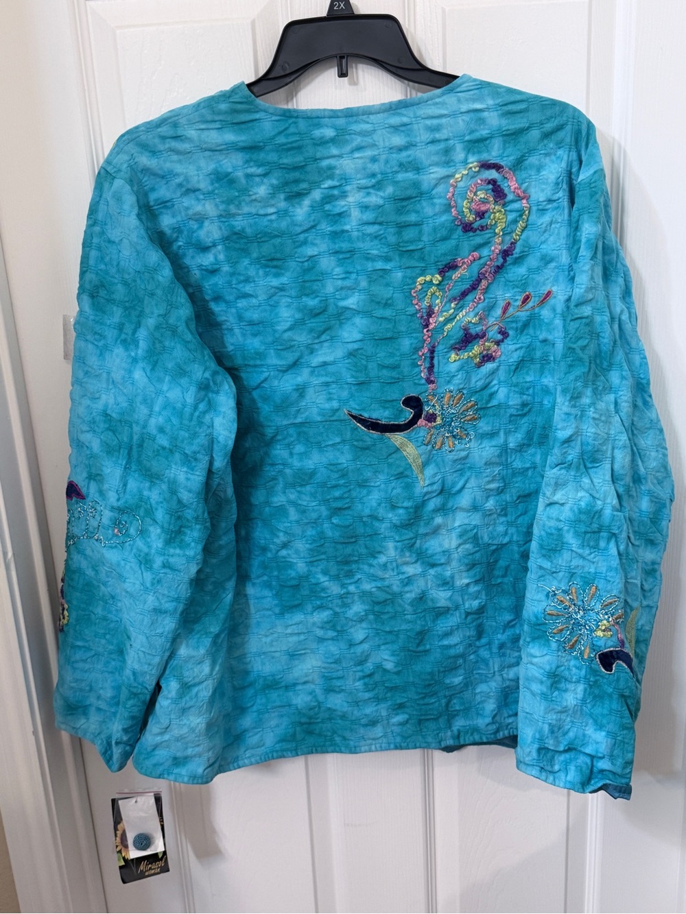 Mirasol Turquoise Embroidered Button-Front Jacket - Picture 5 of 5